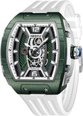 Montre-Bracelet Carrée Pour Homme Étanche Lumineuse À Quartz Analogique Bracelet En Silicone