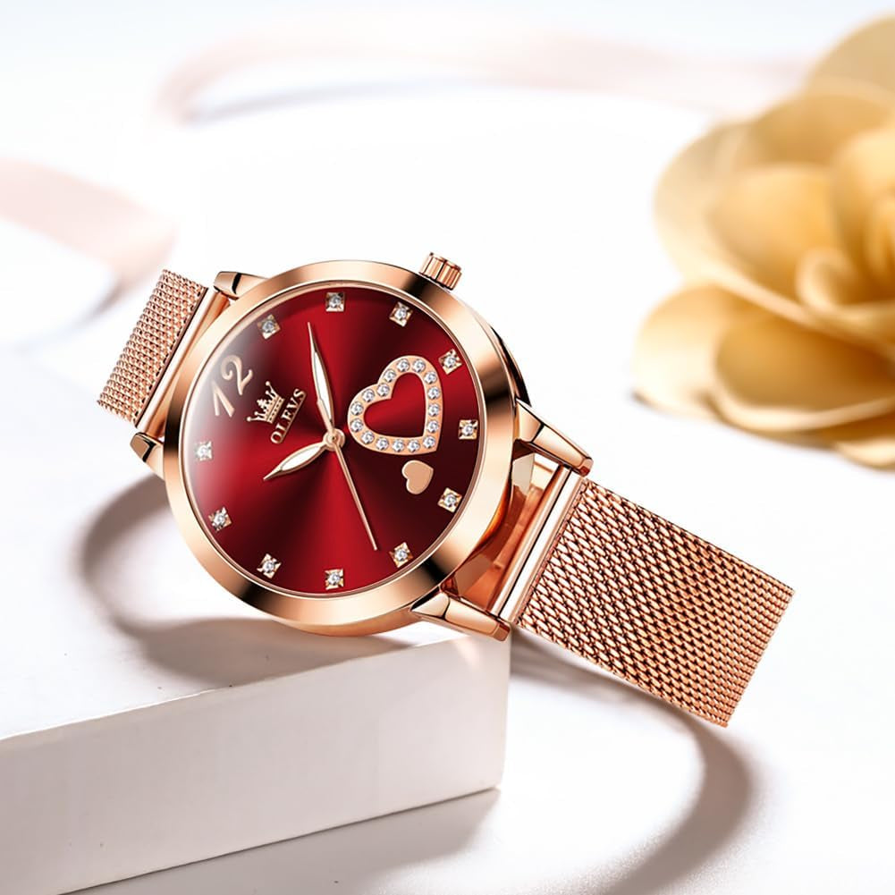 Womens Watch Gift Set Avec Bracelet Rose Gold Ladies Minimaliste Minimaliste Slim Robe Décontractée Analogique Montre À Quartz Imperméable