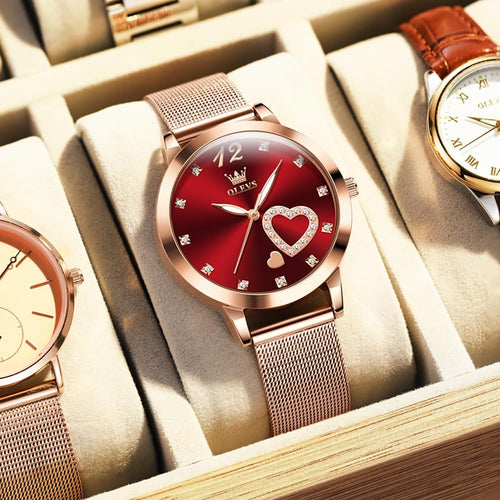 Womens Watch Gift Set Avec Bracelet Rose Gold Ladies Minimaliste Minimaliste Slim Robe Décontractée Analogique Montre À Quartz Imperméable