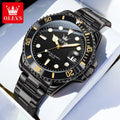 5885 Men'S Watches Business Stainless Steel Strap Green Quartz Watch Waterproof Calendar Luminous High Quality Wristwatch