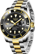 Montre Homme, Montres Bracelet Quartz Analogique, Acier Inoxydable, Étanche 3 ATM （30M）, Aiguilles Lumineuses, Affichage De La Date, Classique, Élégant, Décontracté